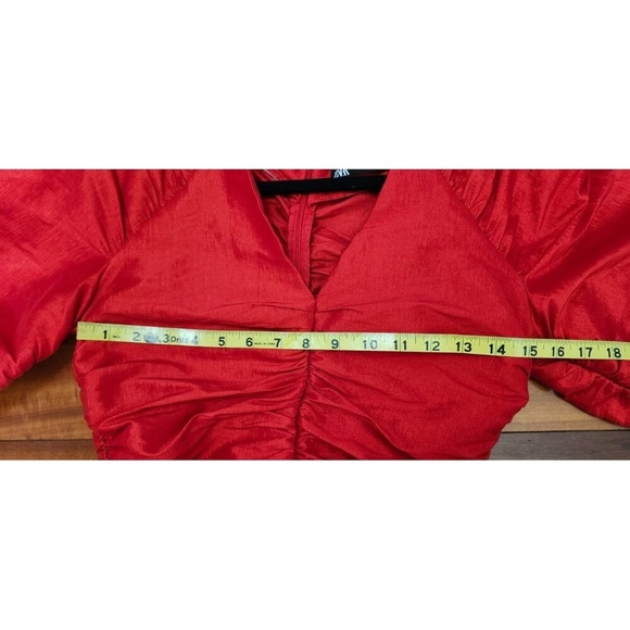 Rare Zara Red Draped Mini Dress. Size S - Picture 10 of 15